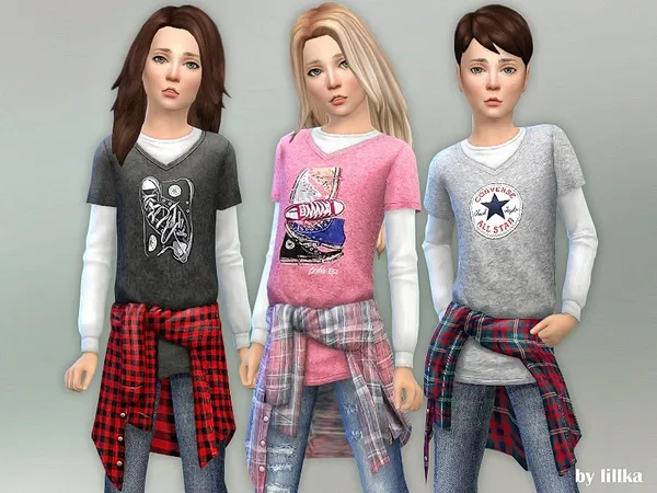 Mix Kids Fall Clothing - The Sims 4 Custom Content