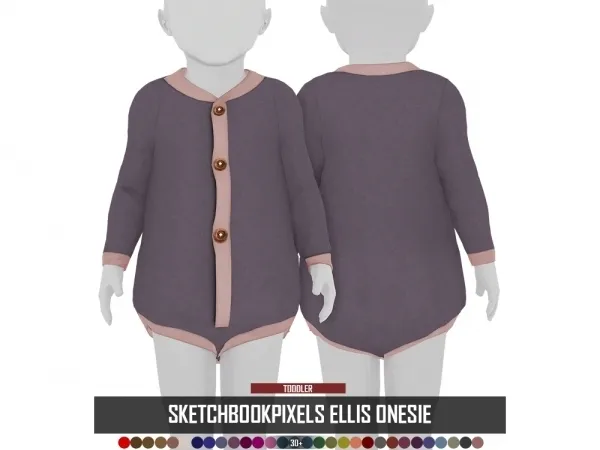 Maxis Match SKETCHBOOKPIXELS ELLIS ONESIE - The Sims 4 Custom Content