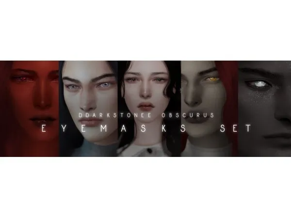 Alpha DDARKSTONEE OBSCURUS EYEMASKS SET PART 3 - The Sims 4 Custom Content
