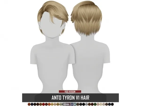 Alpha ANTO TYRON V1 HAIR KIDS VERSION - The Sims 4 Custom Content