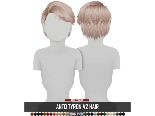 Alpha ANTO TYRON V2 HAIR KIDS VERSION - The Sims 4 Custom Content
