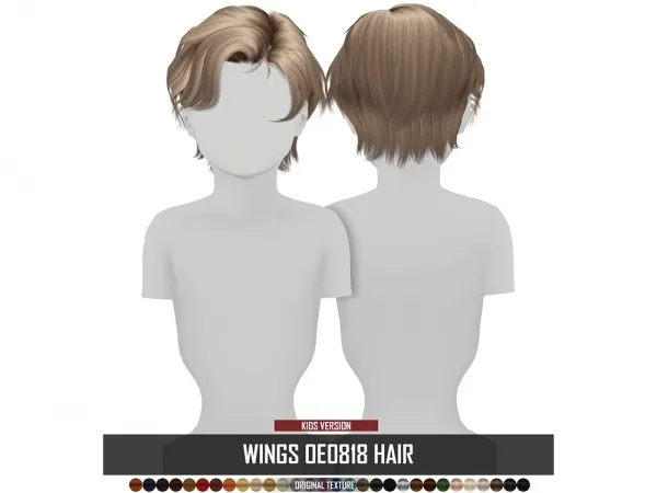 Alpha WINGS OE0818 HAIR KIDS VERSION - The Sims 4 Custom Content