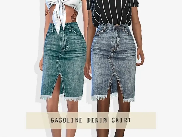Alpha Gasoline Denim Skirt - The Sims 4 Custom Content