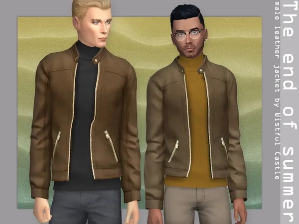 Maxis Match TEOS male leather jacket by thesimsresource - The Sims 4 Custom Content