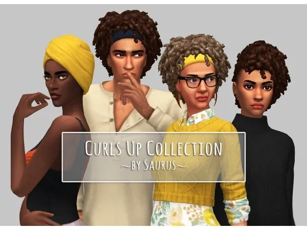 Maxis Match Curls up Collection by saurussims - The Sims 4 Custom Content