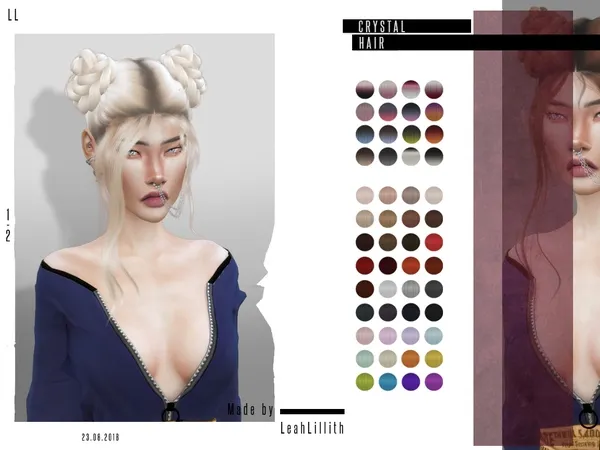 Alpha LeahLillith Crystal Hair - The Sims 4 Custom Content