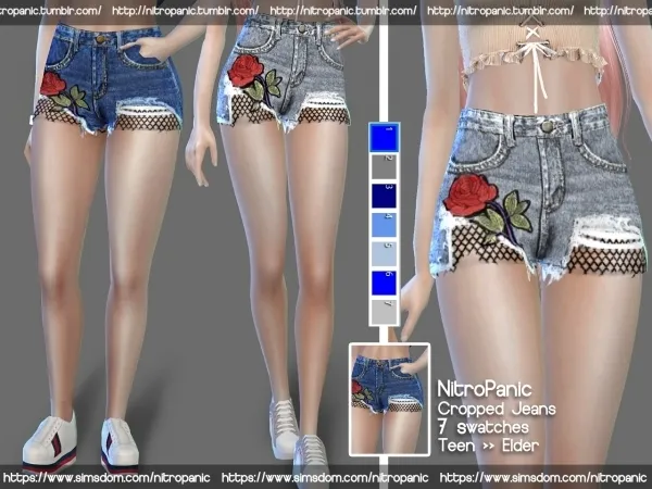 Alpha Cropped Jeans - The Sims 4 Custom Content
