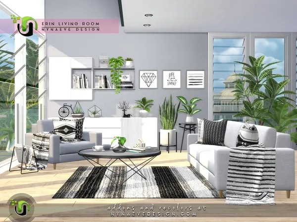Alpha Erin Living Room - The Sims 4 Custom Content