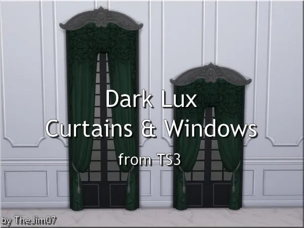 Maxis Match Dark Lux Curtains Windows by TheJim07 - The Sims 4 Custom Content