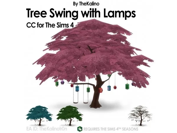 Maxis Match Tree Swing with lamps thesims by kalino - The Sims 4 Custom Content