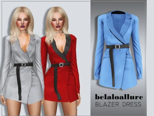 Alpha belaloallure_blazer dress - The Sims 4 Custom Content
