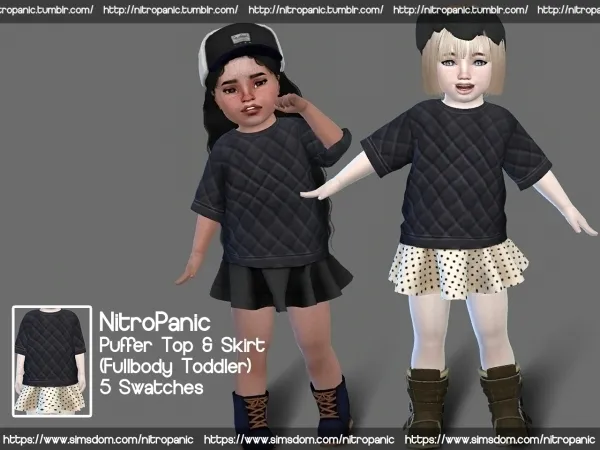 Puffer Top & Skirt (Fullbody Toddler F)