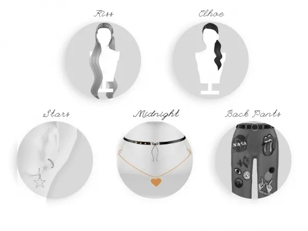 Maxis Match [EnriqueS4] Chill Set Midnight Choker - The Sims 4 Custom Content
