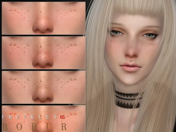 Alpha Bobur Freckles 05 - The Sims 4 Custom Content