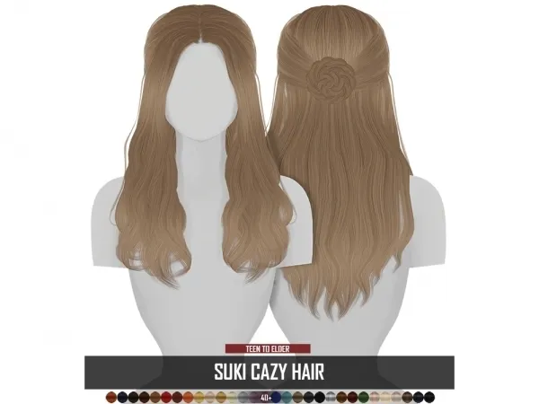 Alpha SUKI CAZY HAIR - The Sims 4 Custom Content
