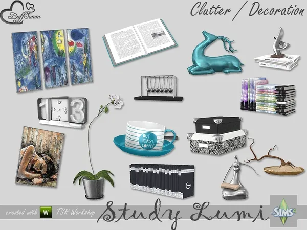 Alpha Study Lumi Clutter - The Sims 4 Custom Content