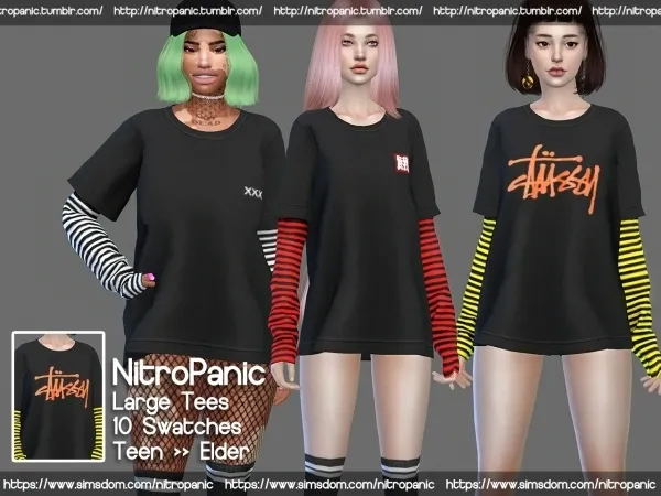 Alpha Large Tees (FullBody) - The Sims 4 Custom Content