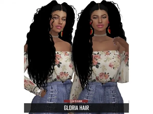 Alpha GLORIA HAIR - The Sims 4 Custom Content