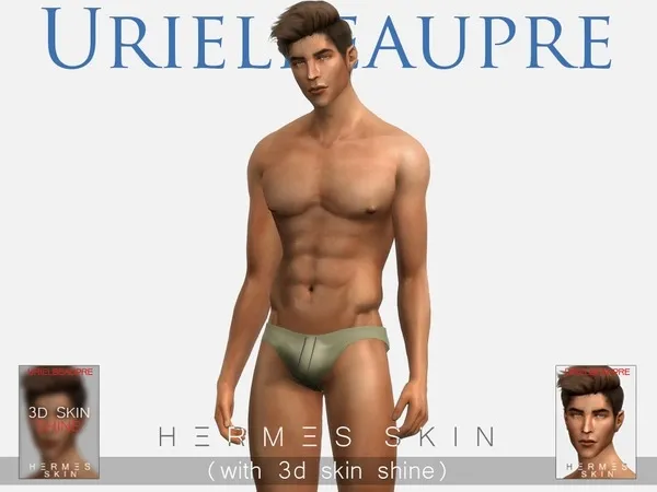 Alpha Hermes skin (with 3d skin shine) - The Sims 4 Custom Content