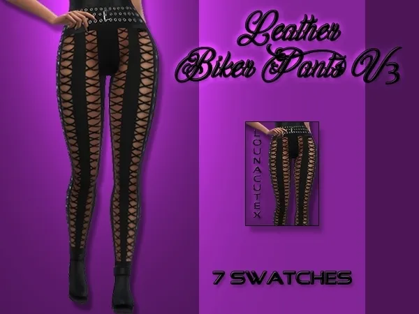 Alpha Leather Biker Pants V3 Lounacutex - The Sims 4 Custom Content