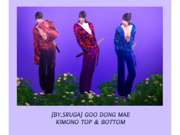 [by.sruga] goo dong mae kimono top & bottom (M)