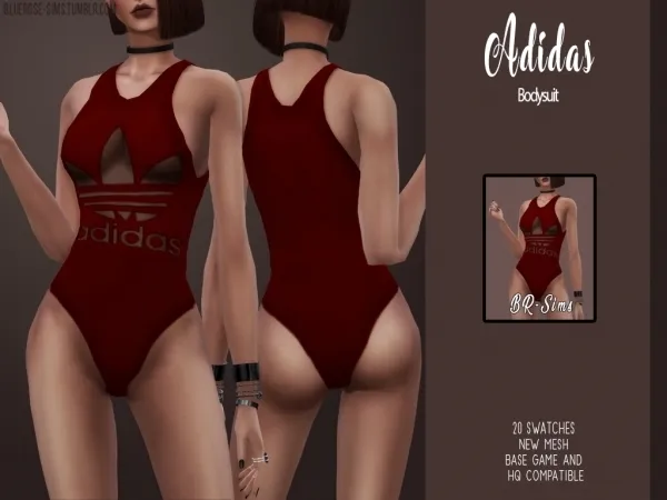Alpha BR sims Adidas Bodysuit - The Sims 4 Custom Content