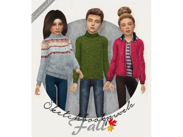 Maxis Match Sketchbookpixels Fall Collection 3T4 by simiracle - The Sims 4 Custom Content