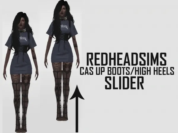 Alpha CAS UP BOOTSHIGH HEELS SLIDER - The Sims 4 Custom Content