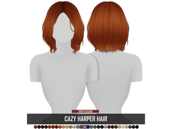 Alpha CAZY HARPER HAIR ADULT - The Sims 4 Custom Content