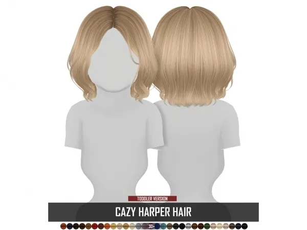 Alpha CAZY HARPER HAIR TODDLER VERSION - The Sims 4 Custom Content