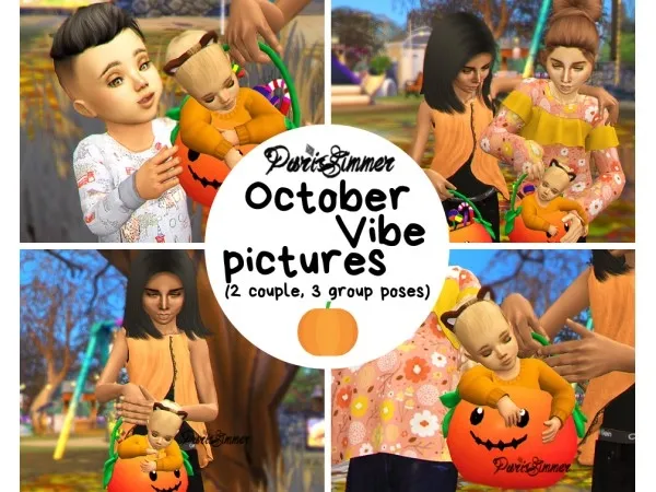 Alpha October Vibe Pictures a Fall Posepack simmer by paris - The Sims 4 Custom Content