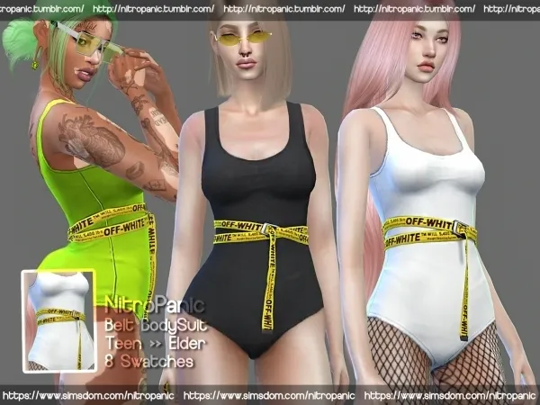 Alpha Belt Bodysuit by nitropanic - The Sims 4 Custom Content