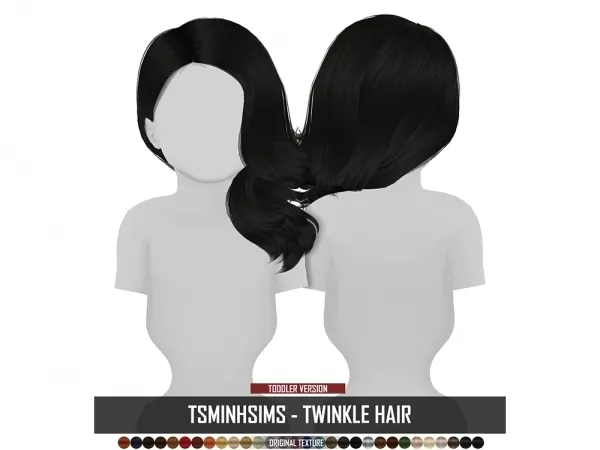Alpha TSMINHSIMS TWINKLE HAIR TODDLER VERSION by redheadsims - The Sims 4 custom content