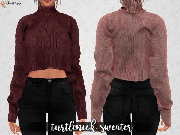 Alpha Elliesimple Turtleneck Sweater - The Sims 4 Custom Content
