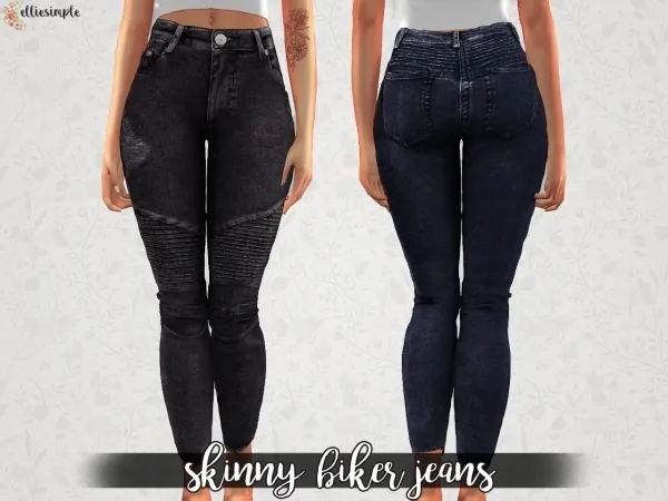 Alpha Elliesimple Skinny Biker Jeans - The Sims 4 Custom Content