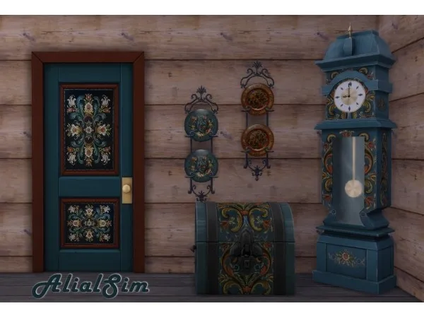 Maxis Match Norwegian Rosemaling by alialsim - The Sims 4 Custom Content