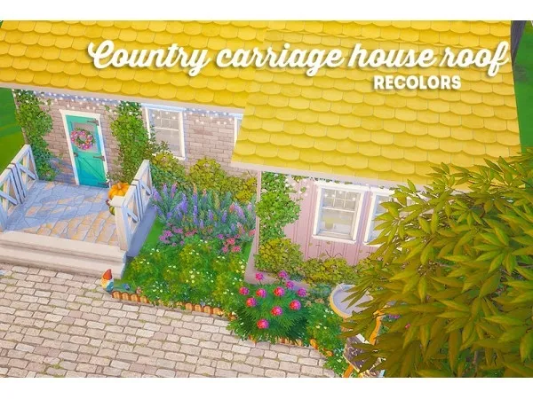Maxis Match Country carriage house roof recolors cherie by lina - The Sims 4 Custom Content