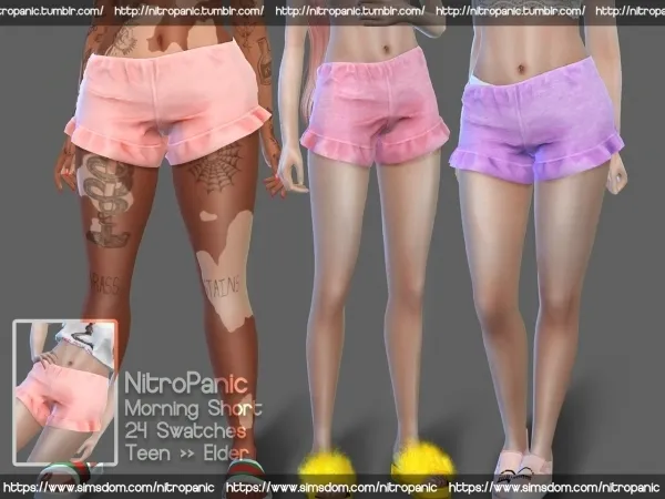 Alpha Morning Shorts - The Sims 4 Custom Content