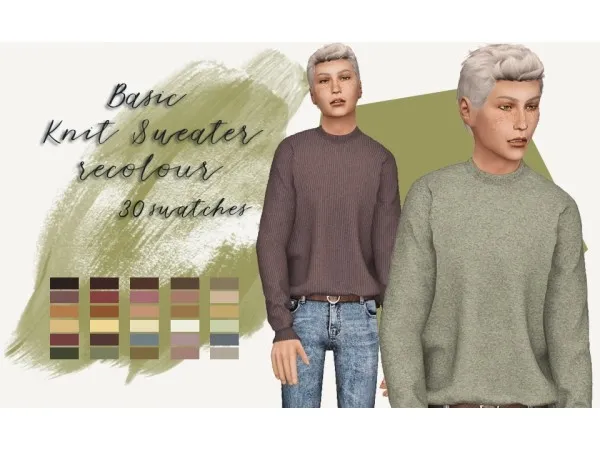 Maxis Match BASIC KNIT SWEATER by larsgofman - The Sims 4 Custom Content