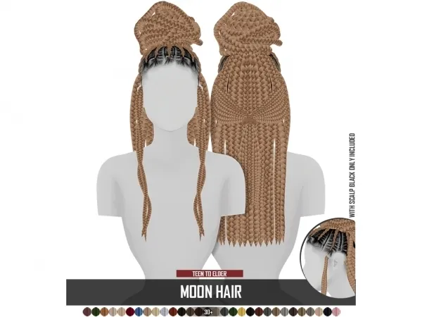 Alpha MOON HAIR - The Sims 4 Custom Content