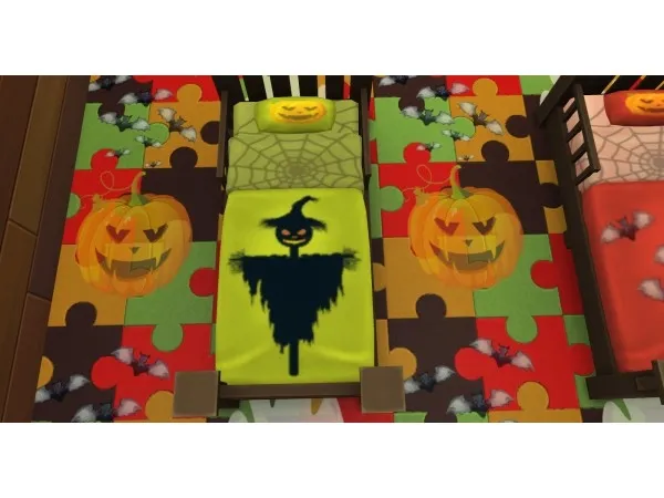 Maxis Match [Toddlers]Halloween Bed by NicoletteAunreel - The Sims 4 Custom Content