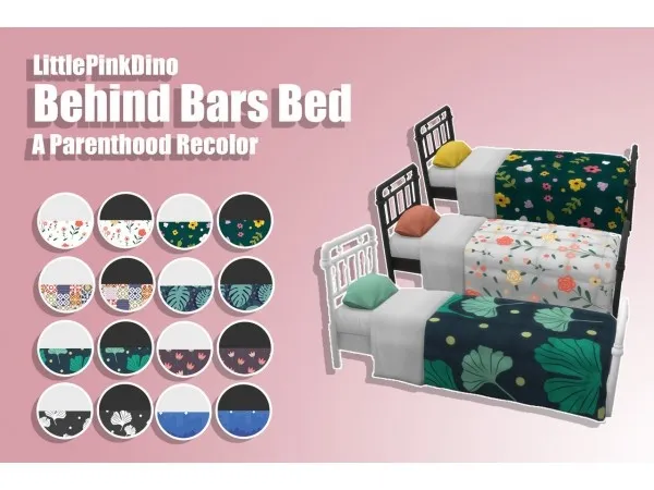 Maxis Match Behind Bars Bed Parenthood Recolor by thelittlepinkdino - The Sims 4 Custom Content
