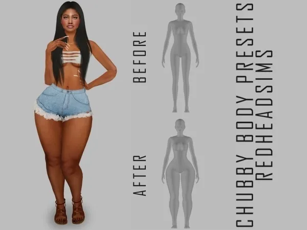 Mix CHUBBY BODY PRESETS - The Sims 4 Custom Content