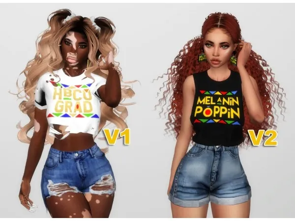 Alpha BLACK GIRL TEES black girl by hbcu - The Sims 4 Custom Content