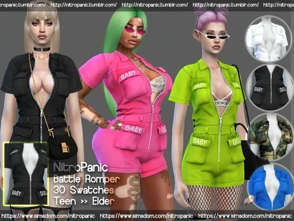 Alpha Battle Romper - The Sims 4 Custom Content