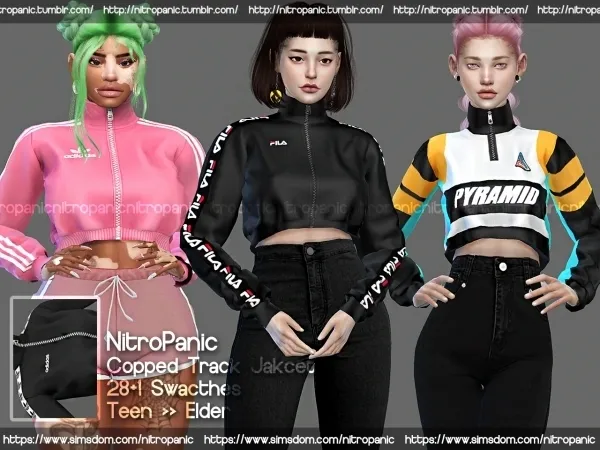 Alpha Cropped Track Jacket - The Sims 4 Custom Content