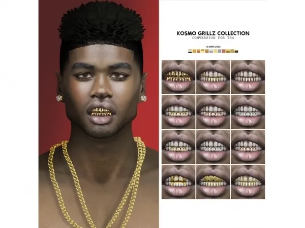 Mix KOSMO GRILLZ COLLECTION by redheadsims - The Sims 4 custom content
