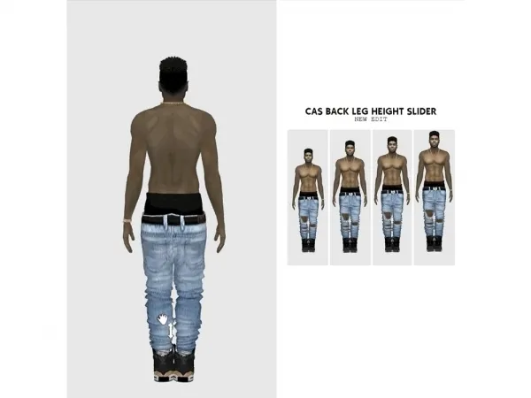 Mix CAS BACK LEG HEIGHT SLIDER - The Sims 4 Custom Content