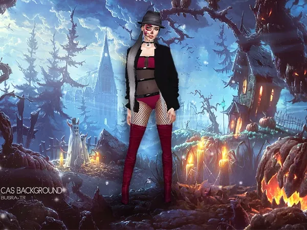 Mix Halloween CASBackground BC01 - The Sims 4 Custom Content