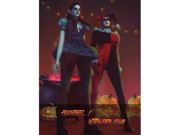 Maxis Match FROKNEREEZ X ROTTEN EYED COLLAB HALLOWEEN 2018 SET - The Sims 4 Custom Content